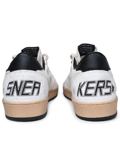 Shop Golden Goose Man  'ball Star' White Leather Sneakers