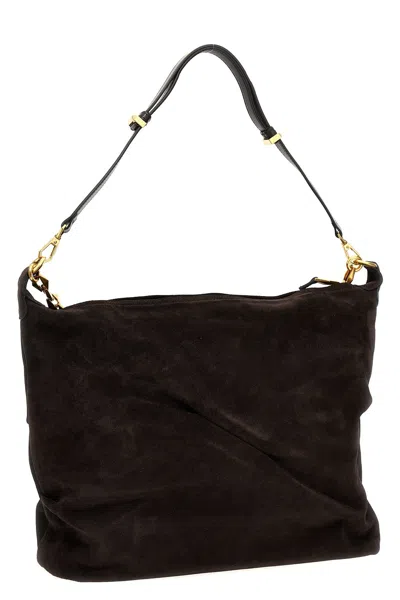 Shop Jimmy Choo Women 'diamond Soft Hobo' Shoulder Bag In Brown