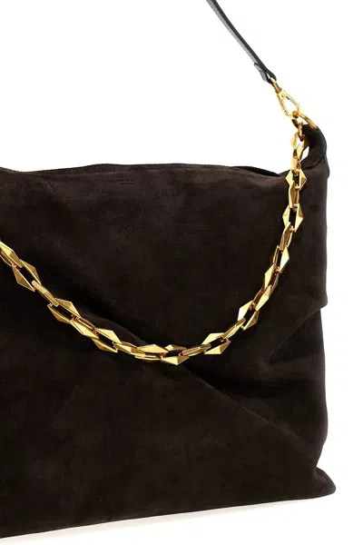 Shop Jimmy Choo Women 'diamond Soft Hobo' Shoulder Bag In Brown
