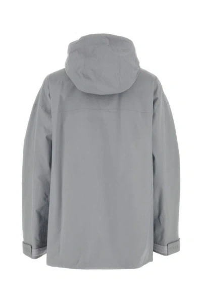 Shop Prada Women Grey Gore-tex® Oversize K-way In Gray