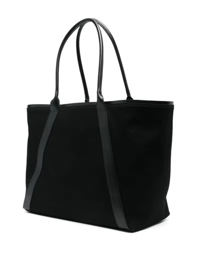 Shop Saint Laurent Men Rive Gauche Tote Bag In Canvas In Black