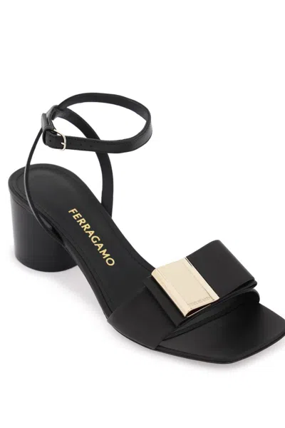 Shop Ferragamo Salvatore  Women Sandals With Double Bow In Black