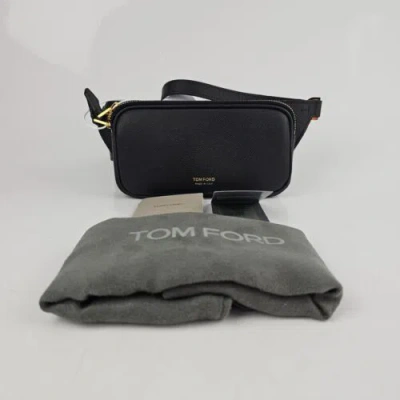 Shop Tom Ford Men Leather Belt Bag In Black