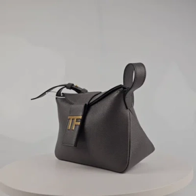 Shop Tom Ford Women Mini Tf Grain Leather Shoulder Bag In Gray
