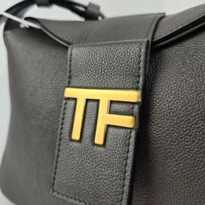 Shop Tom Ford Women Mini Tf Grain Leather Shoulder Bag In Gray