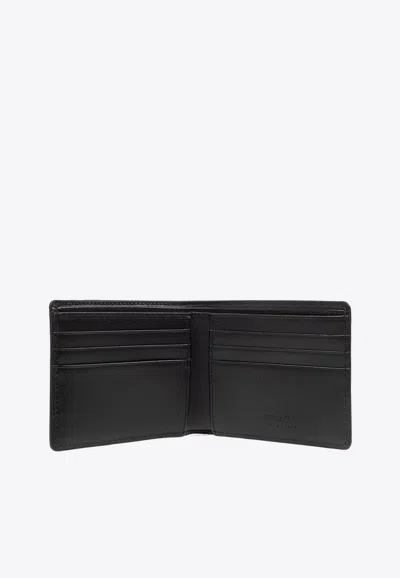Shop Versace Barocco Jacquard Bi-fold Wallet In Black
