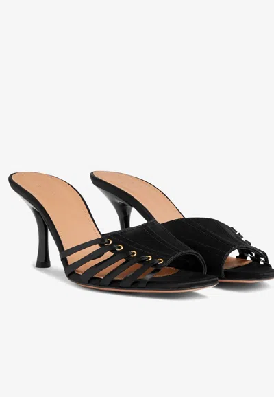 Shop Malone Souliers Bexley 70 Satin Sandals In Black
