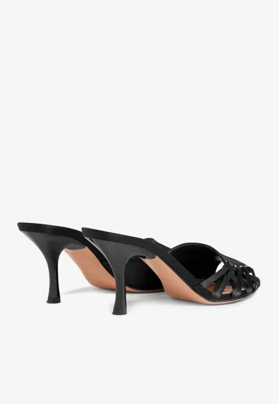 Shop Malone Souliers Bexley 70 Satin Sandals In Black