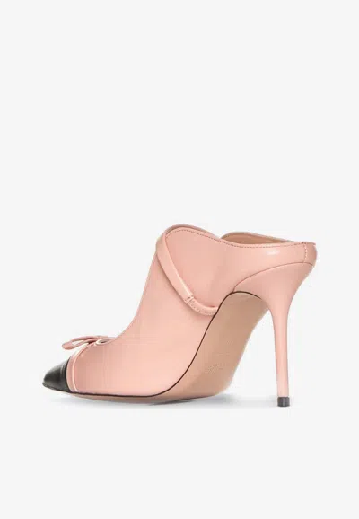 Malone Souliers Blanca Mules Aus Leder Mit Schleife In Peach