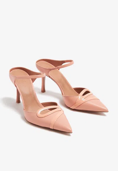 Shop Malone Souliers Bonnie 80 Leather Mules In Peach