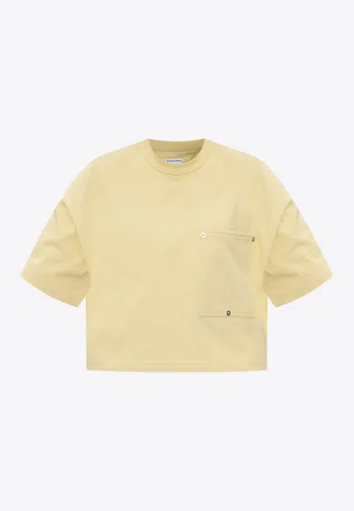 Shop Bottega Veneta Boxy Cropped T-shirt In Yellow