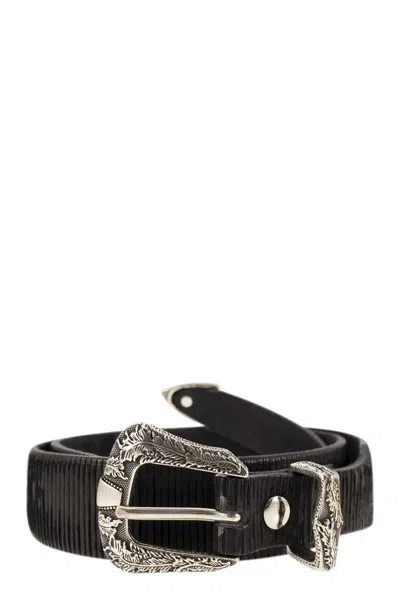 Shop Alberto Luti Leather Belt In Black