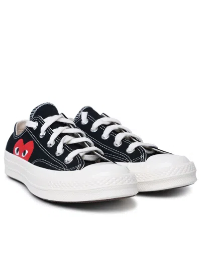 Shop Comme Des Garçons Play X Converse Cross Black Cotton Sneakers
