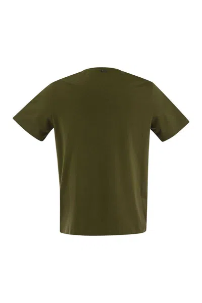 Shop Herno Stretch Cotton Jersey T-shirt In Military Green