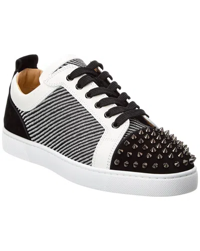 Shop Christian Louboutin Louis Junior Orlato Leather Sneaker In Black
