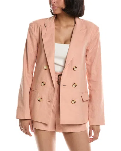 Shop Bishop + Young Summer Linen-blend Blazer In Pink