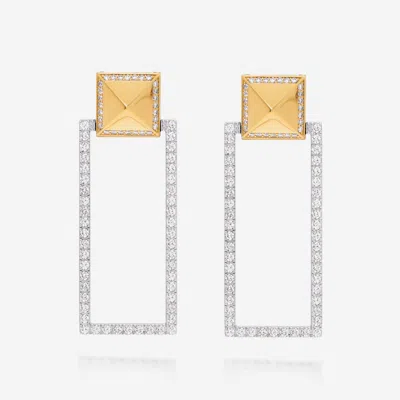 Shop Roberto Coin Obelisco 18k Yellow & White Gold, Diamonds 1.52ct. Twd. Drop Earrings 8882496ajerx