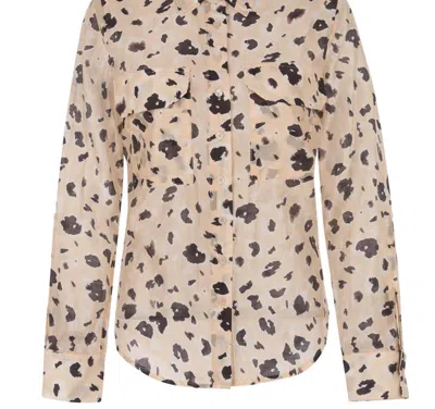 Shop The Shirt Button Down Shirt In Ecru Leopard Print In Beige