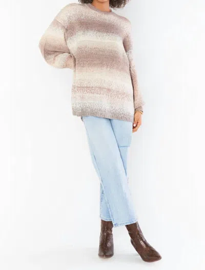 Shop Show Me Your Mumu Timothy Tunic Sweater In Neutral Space Dye Knit In Beige