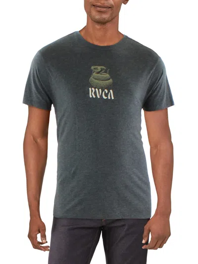 Shop Rvca Mens Logo Graphic T-shirt In Grey