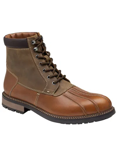 Shop Johnston & Murphy Winstead Mens Leather Hiking Boots In Brown