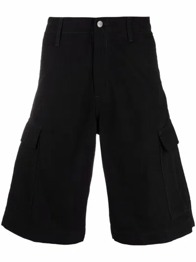 Shop Carhartt Wip Cotton Cargo Shorts In Black