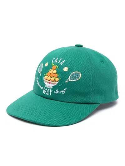 Shop Casablanca Casa Way Baseball Hat In Green