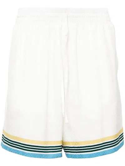 Shop Casablanca Casa Way Shorts With Monogram In White
