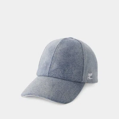 Shop Courrèges Caps & Hats In Blue
