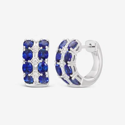 Shop Ina Mar 14k Gold 0.43ct. Tw Diamond And 4.06ct. Tw Sapphire Earrings Imkgk42 In Blue
