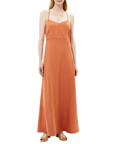 Shop Theory Haranna Linen-blend Maxi Dress In Beige
