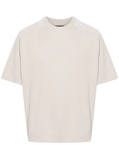 Shop Emporio Armani Logo Cotton T-shirt In Dove Grey