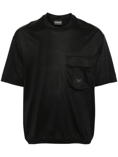Shop Emporio Armani Pocket-detail T-shirt In Black