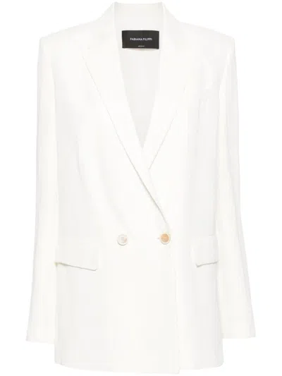 Shop Fabiana Filippi Double-breasted Jacket In White