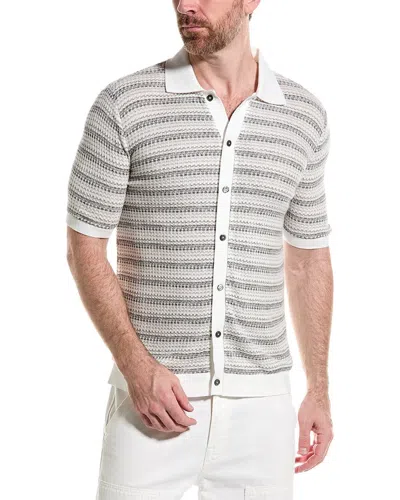 Shop Paisley & Gray Waffle Knit Slim Fit Shirt In White