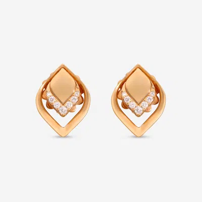 Shop Roberto Coin Petal 18k Rose Gold Diamond Stud Earrings 7773270axerx In Silver