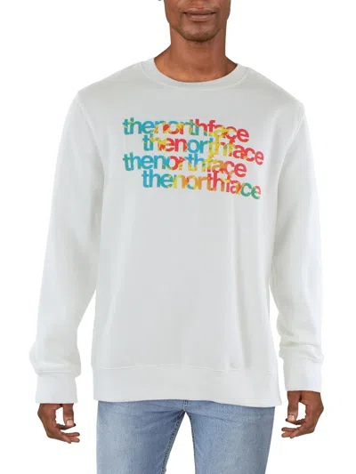 Shop The North Face Mens Logo Crewneck Sweatshirt In White