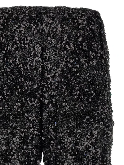 Le Twins Dark Green Flared Leg Pants In Black