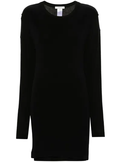 Lemaire Double Layered Knitted Mini Dress In Black