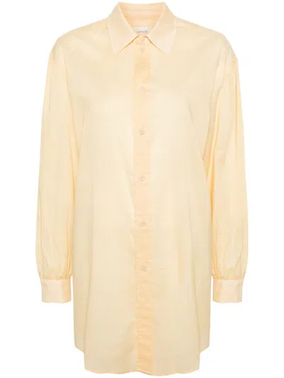 Shop Lemaire Light Straight Collar Shirt Clothing In Ye504 Ice Apricot