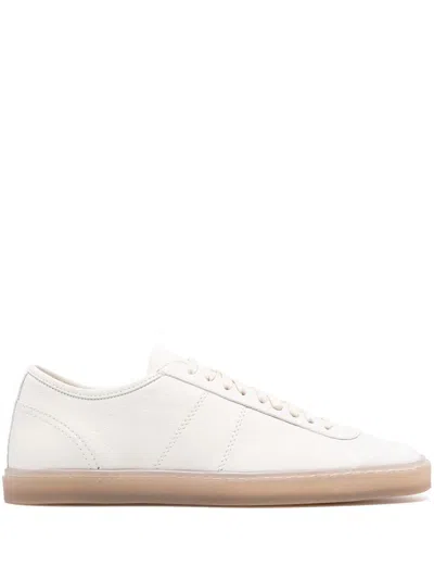 Shop Lemaire Linoleum Basic Laced Up Trainers Shoes In White