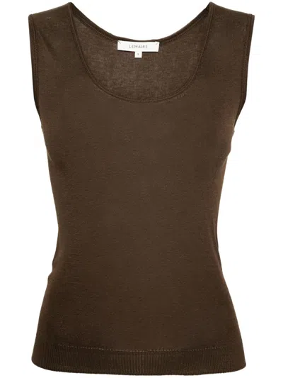 Shop Lemaire Seamless Sleeveless Sweater Clothing In Brown