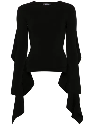 Shop Mugler Extra-long Sleeves Top In Black