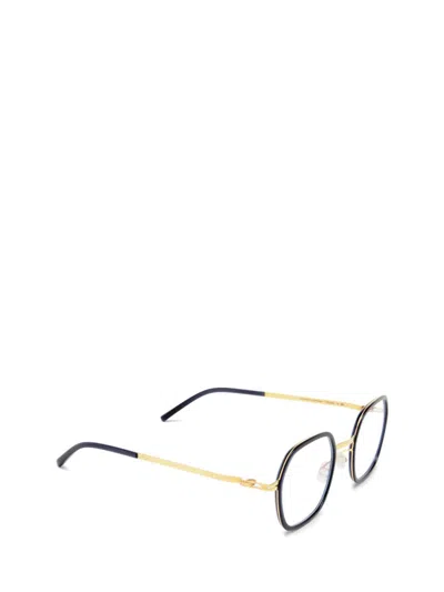 Shop Mykita Eyeglasses In A76-glossy Gold/milky Indigo