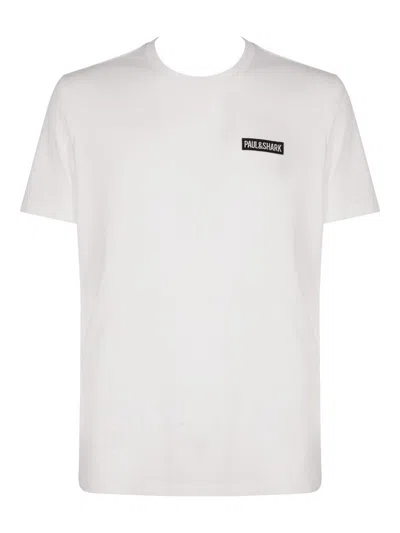 Shop Paul & Shark Embroidered Logo T-shirt Clothing In White