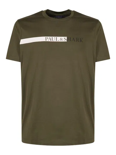 Shop Paul & Shark T-shirt With Print Clothing In Green