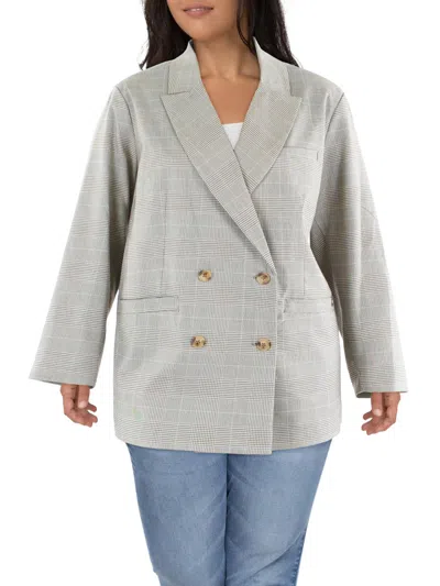 Shop Levi Strauss & Co Plus Womens Suit Separate Work Wear Double-breasted Blazer In Grey