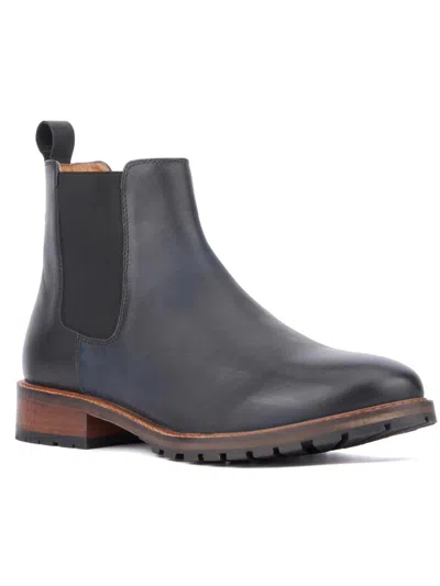 Shop Reserved Footwear Theo Mens Leather Ankle Chelsea Boots In Black