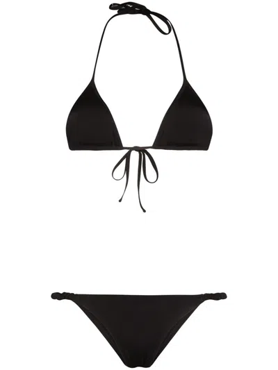 Shop Reina Olga Scrunchie Bikini Set In Black