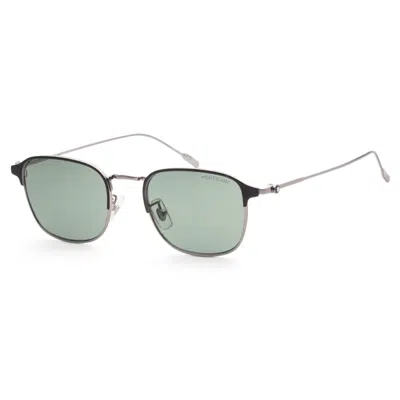Shop Mont Blanc Montblanc Men's 50mm Ruthenium Sunglasses Mb0189s-002-50 In Green